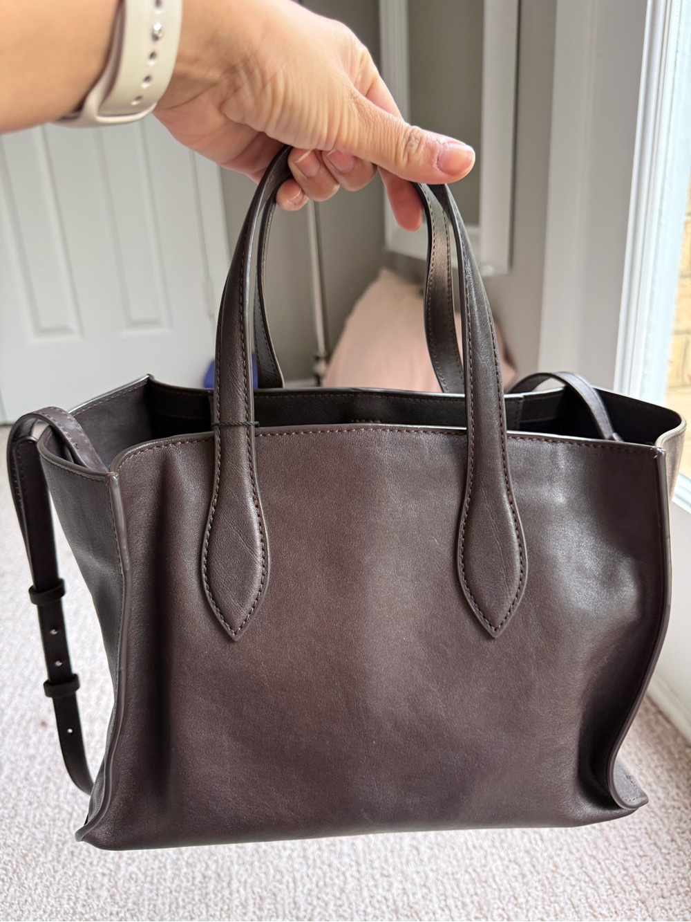Massimo Dutti nappa leather icon tote bag in medium